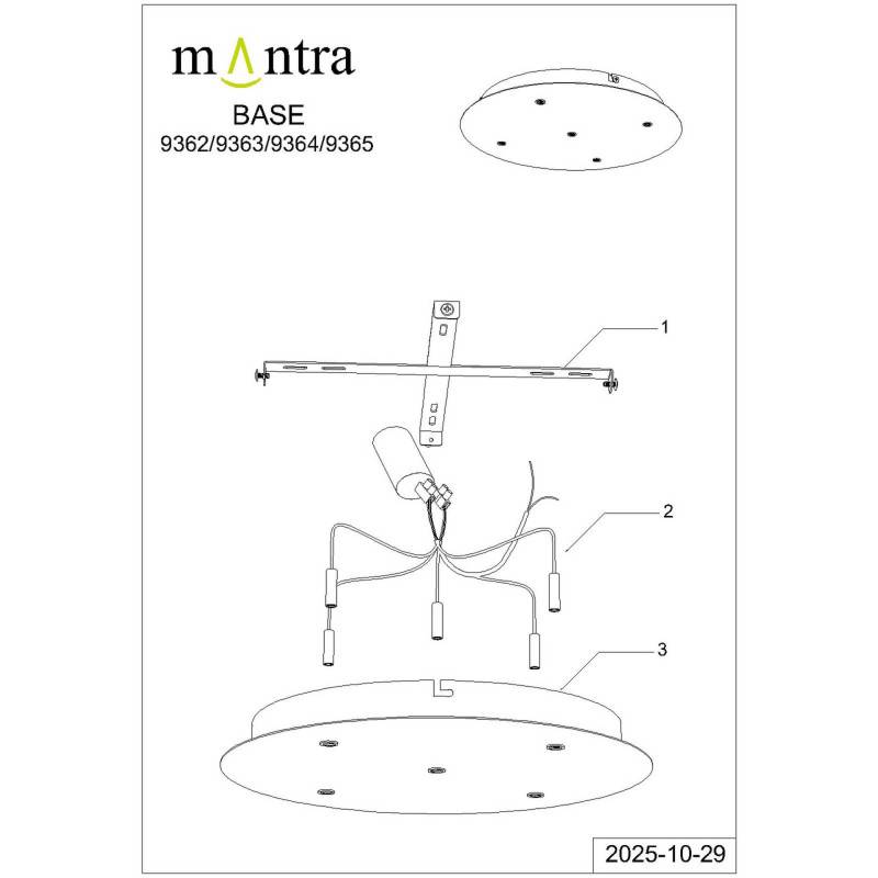 Подвесной светильник Mantra 9364+9229 (5L)