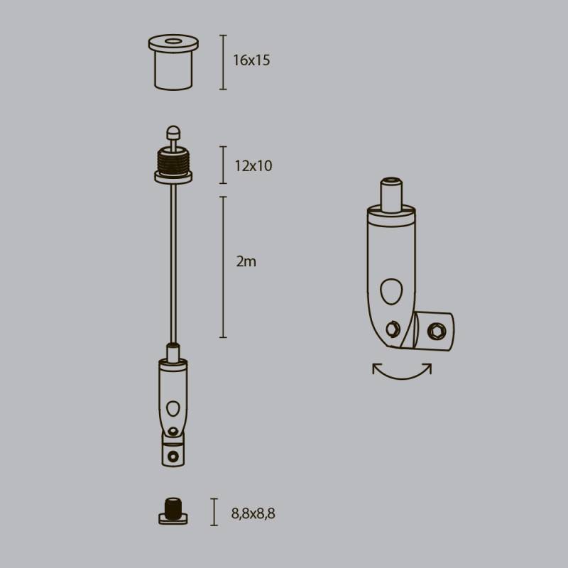 Подвесной комплект Maytoni Technical ALM-3535R-P-2M