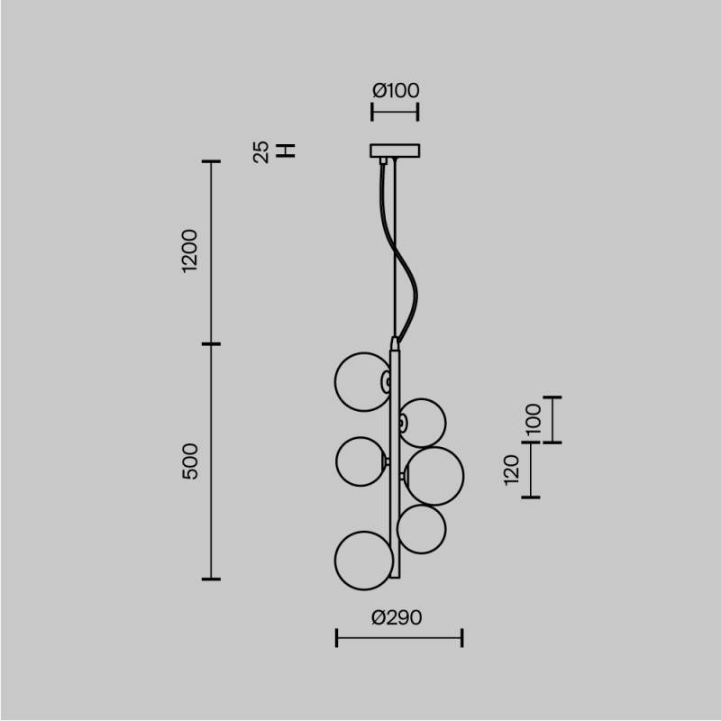 Подвесная люстра Maytoni MOD545PL-06G