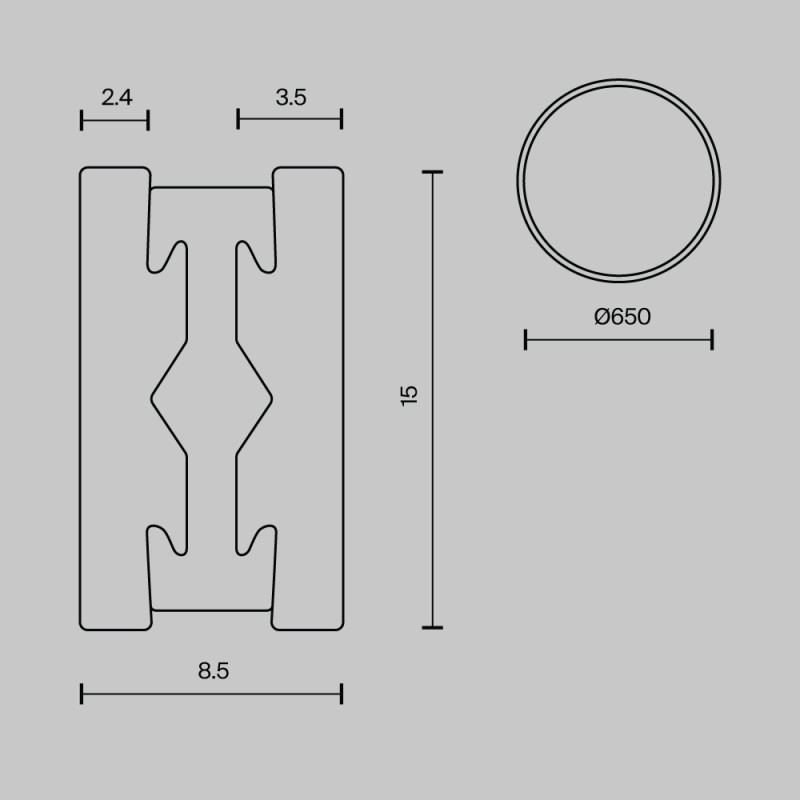 Шинопровод Maytoni Technical TRX154-R-D650-BS