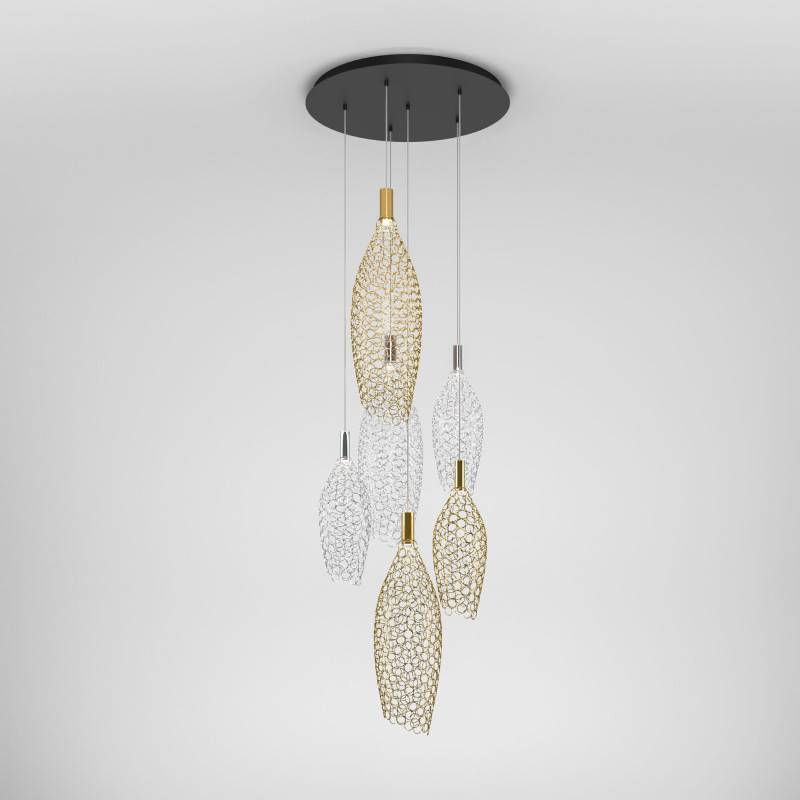 Каскадная люстра Eurosvet 90352/6 золото/хром