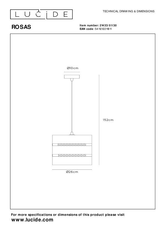Подвесной светильник LUCIDE 21433/01/30