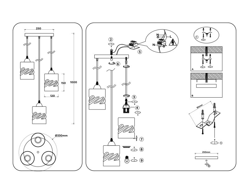 Подвесной светильник Ambrella Light TR3410