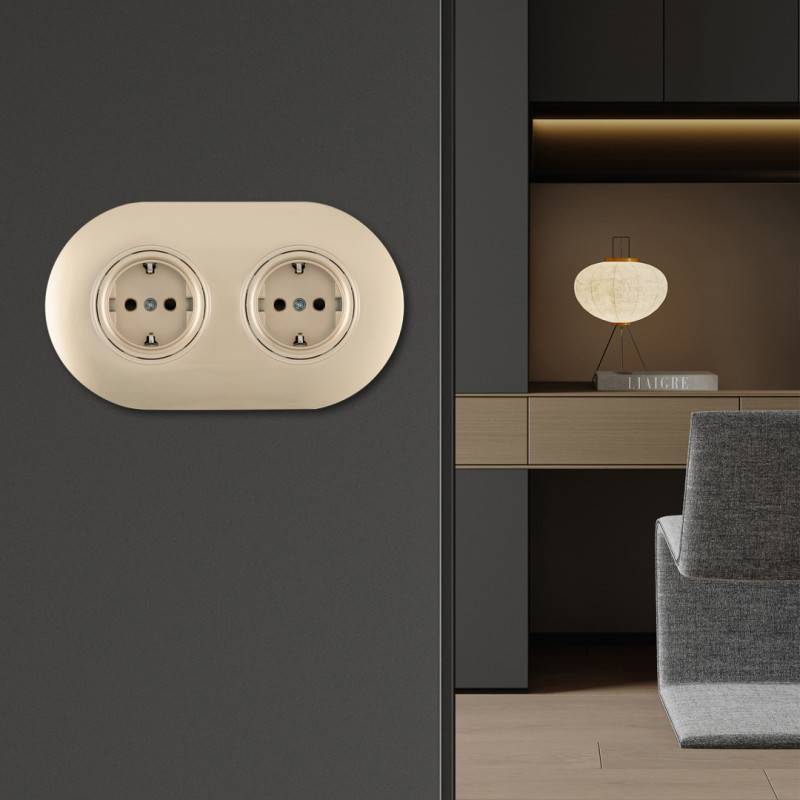 Розетка Arte Milano SET08-2-40-1x2 shampan