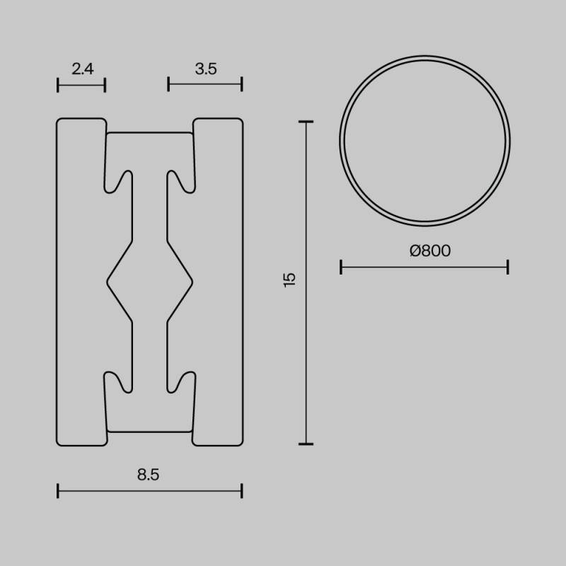 Шинопровод Maytoni Technical TRX154-R-D800-BS