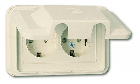 Розетка двойная с заземлением Imex 70 Wide Ivory WRP 2210