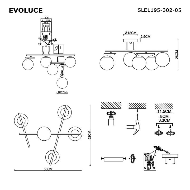 Люстра на штанге Evoluce SLE1195-302-05