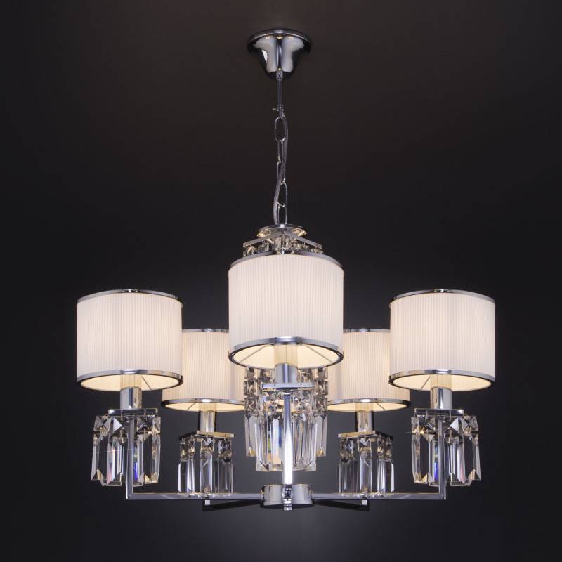 Подвесная люстра Eurosvet 10099/5 хром/прозрачный хрусталь Strotskis (новый