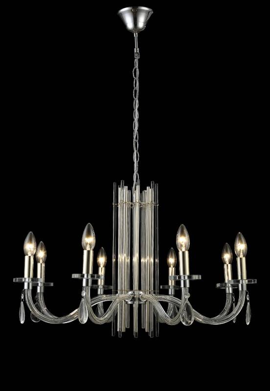 Подвесная люстра Crystal Lux AURELIO SP8 GOLD+CHROME/TRANSPARENT