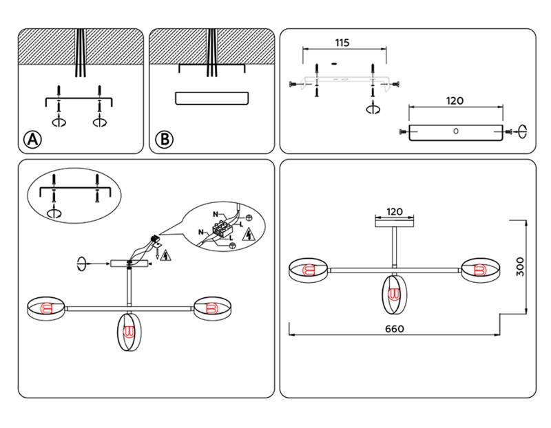 Люстра на штанге Ambrella Light TR8228