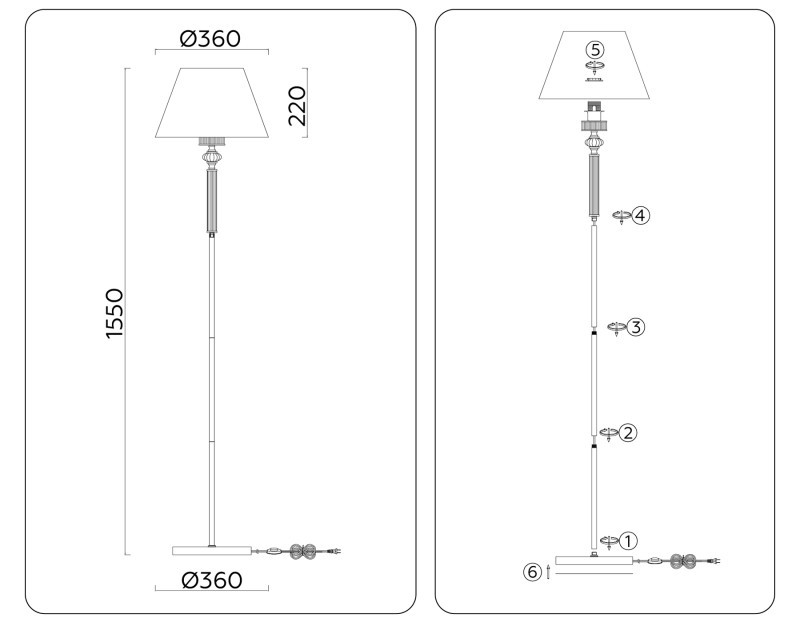 Торшер Ambrella Light LH71028