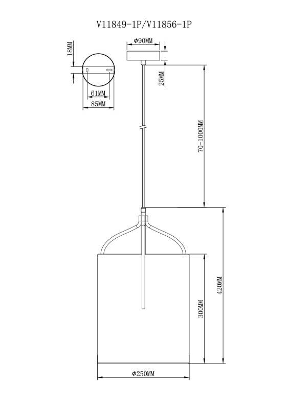 Подвесной светильник Moderli V11849-1P