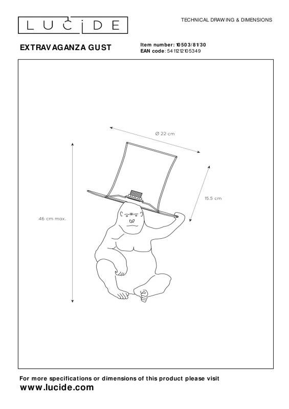 Детская настольная лампа LUCIDE 10503/81/30