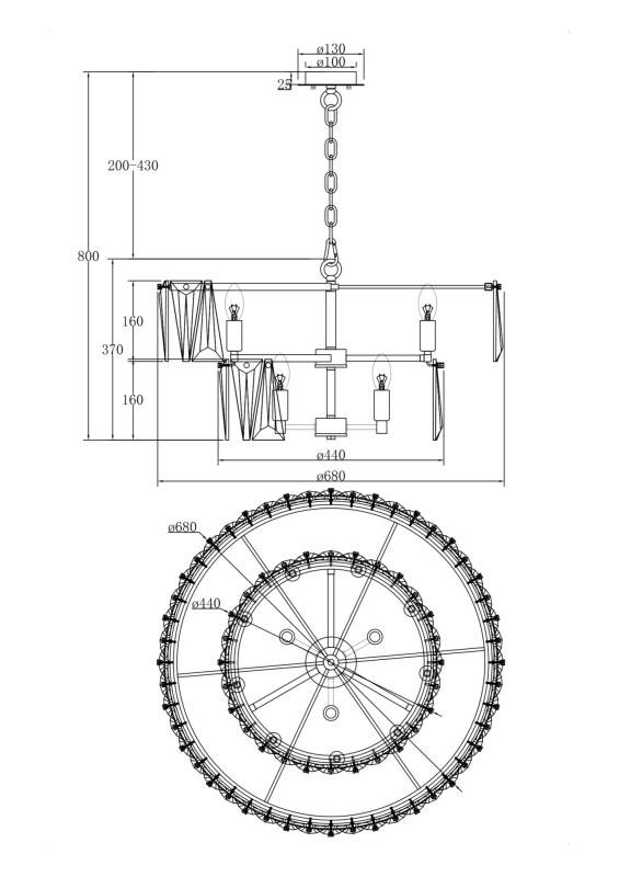 Каскадная люстра Maytoni MOD043PL-12CH