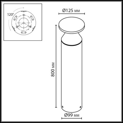 Садово-парковый светильник Odeon Light 7119/12GLA