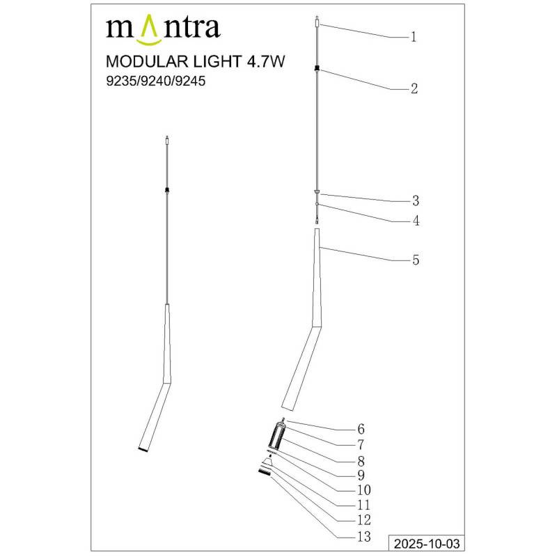 Подвесной светильник Mantra 9372+9245 (14L)
