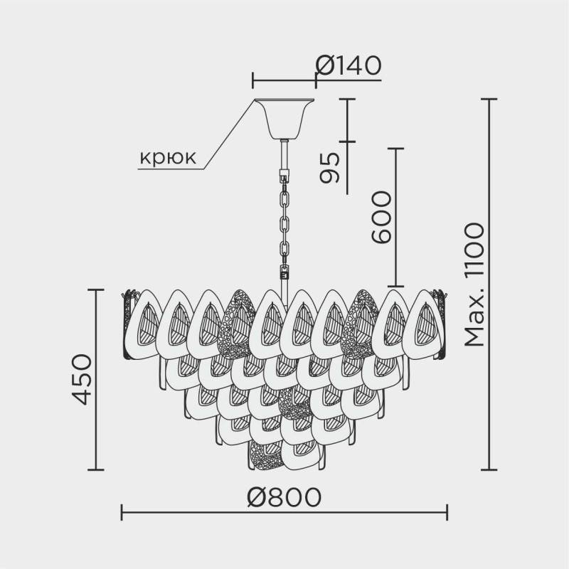 Подвесная люстра MODELUX ML.6775.800 GD