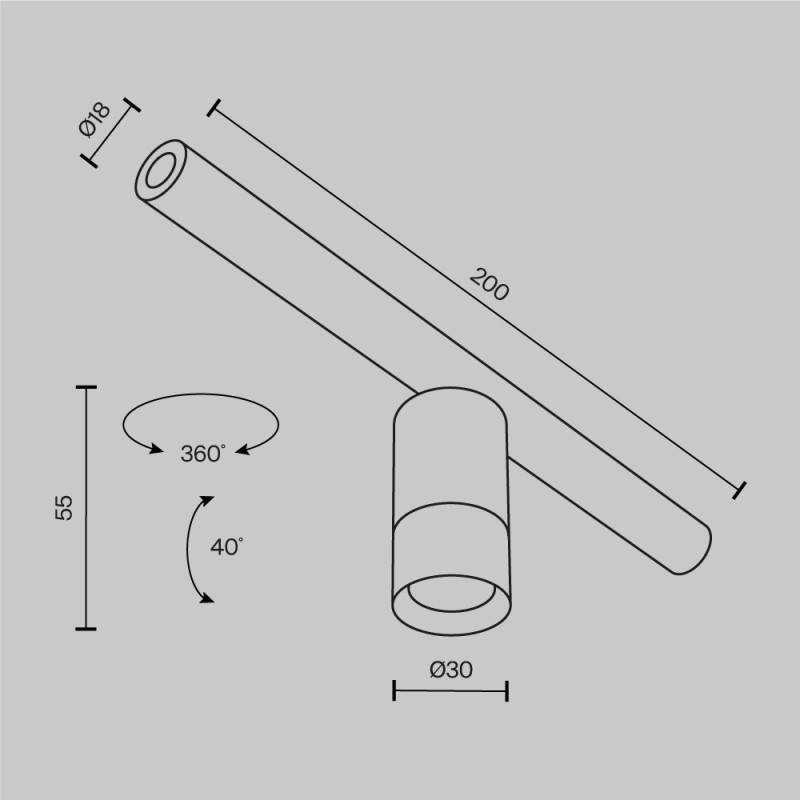 Светильник на шине Maytoni Technical C103CL-5W3-6K-BS