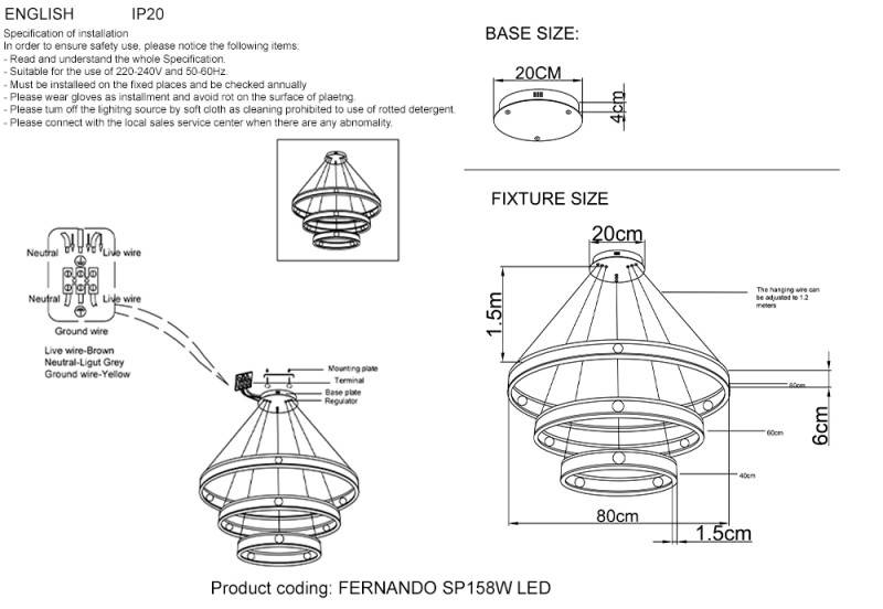 Каскадная люстра Crystal Lux FERNANDO SP158W LED COFFEE/BLACK