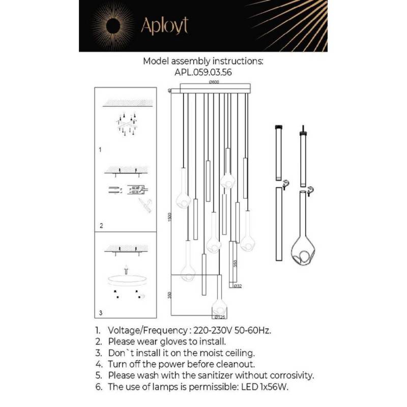 Каскадная люстра APLOYT APL.059.03.56