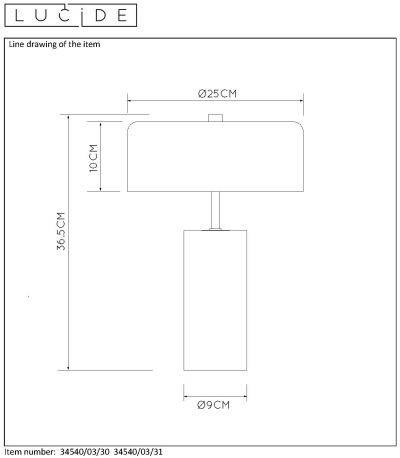 Настольная лампа LUCIDE 34540/03/31