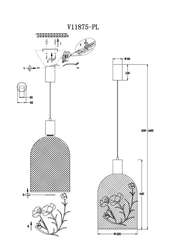 Подвесной светильник Moderli V11875-PL
