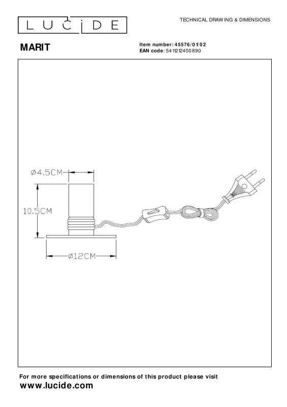 Настольная лампа LUCIDE 45576/01/02