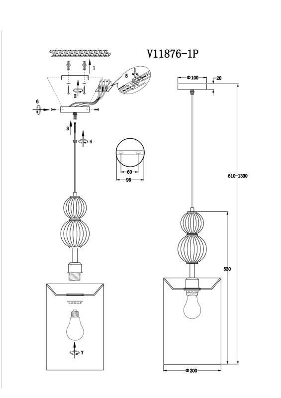 Подвесной светильник Moderli V11876-1P