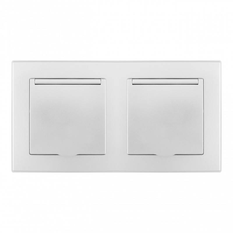 Розетка Arte Milano SET06-2-41-1x2 silver