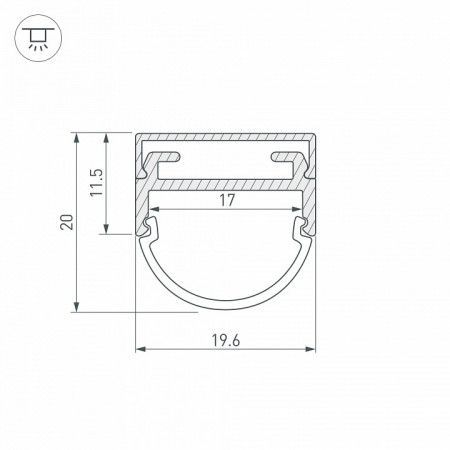 Профиль накладной Arlight ARH-WIDE-B-H20-2000 ANOD 016188