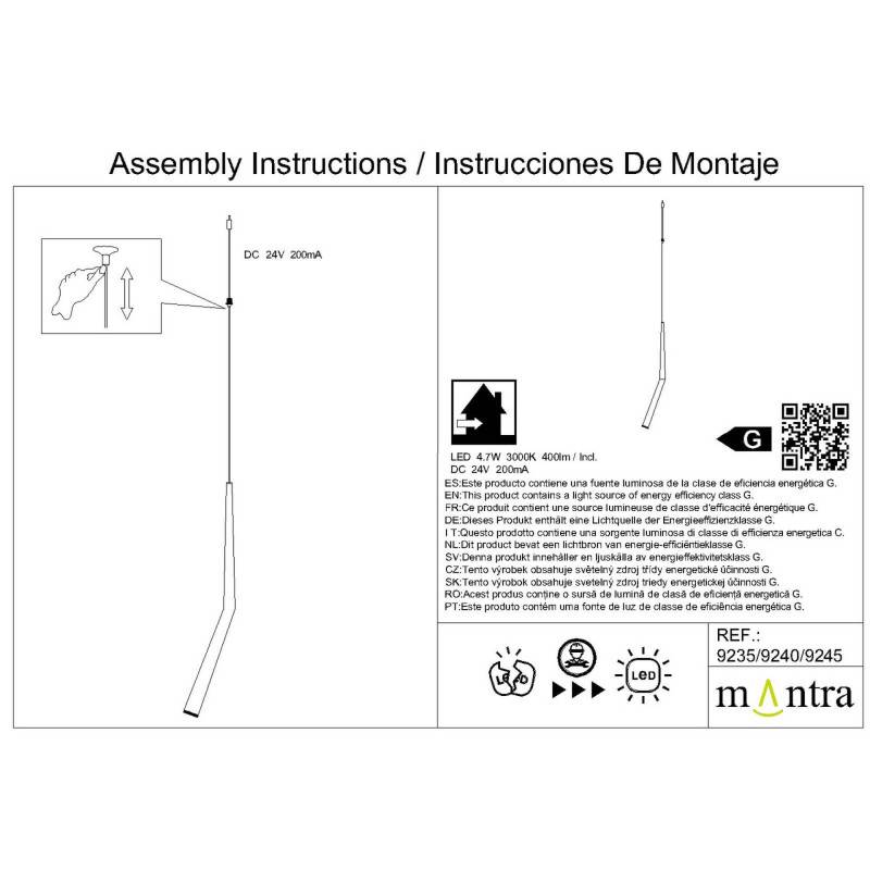 Подвесной светильник Mantra 9368+9245 (8L)