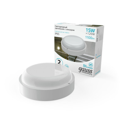 Пылевлагозащищенный светильник Gauss 126411215-S