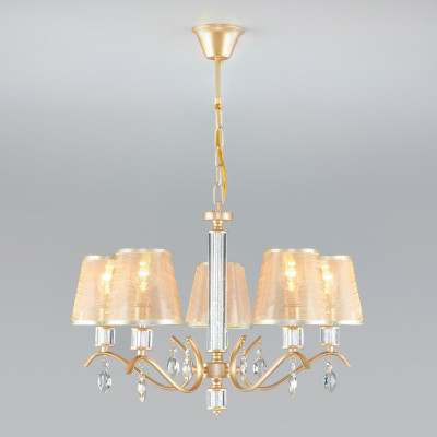 Подвесная люстра Eurosvet 60103/5 перламутровое золото