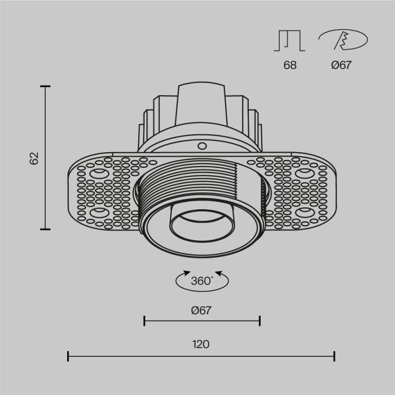 Встраиваемый светильник Maytoni DL128-10W4K-TRS-B