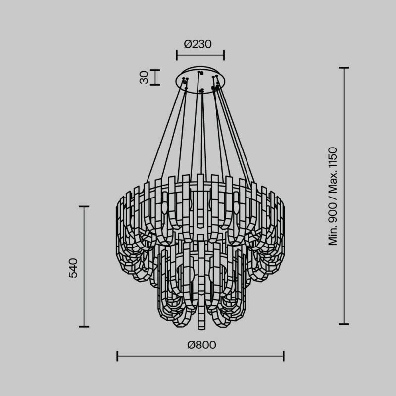 Подвесная люстра MODELUX ML.6621.28 BS