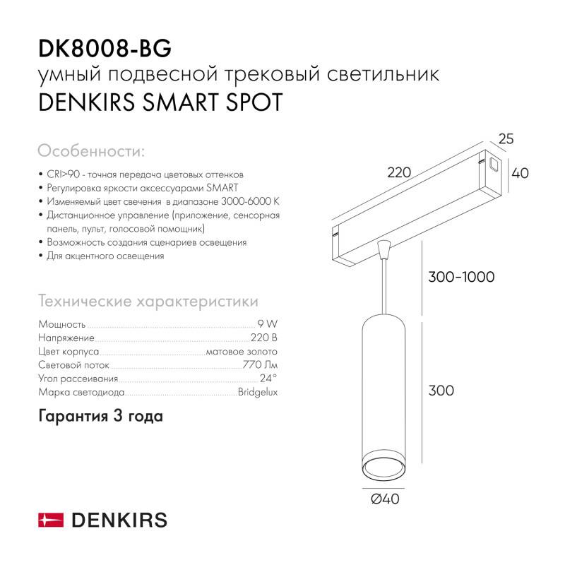 Светильник на шине Denkirs DK8008-BG