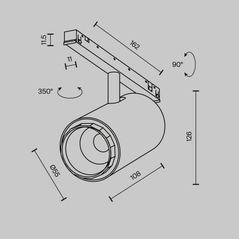 Светильник на шине Maytoni Technical TR244-4-12WTW-DSZ-B