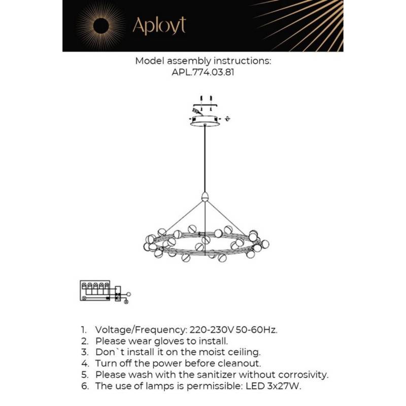 Подвесная люстра APLOYT APL.774.03.81