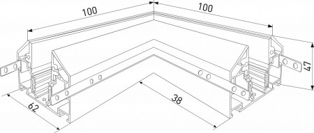 Соединитель угловой L-образный для треков встраиваемых Elektrostandard Slim Magnetic a067414