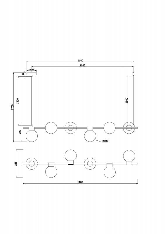Подвесная люстра Freya FR5232PL-06B