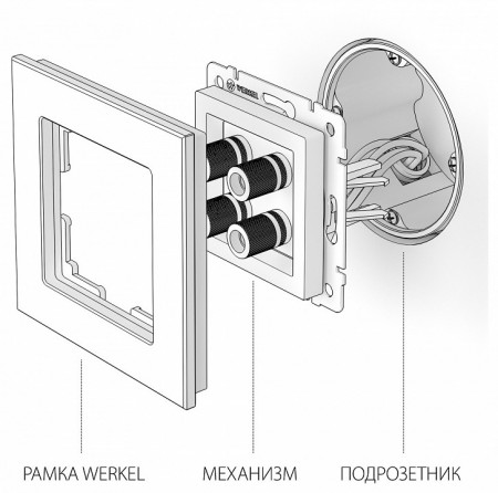Розетка акустическая без рамки Werkel Черный Матовый a051253