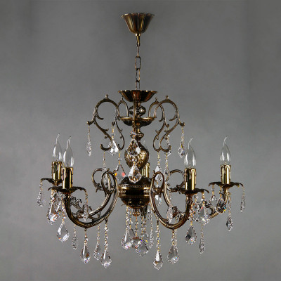 Подвесная люстра AMBIENTE by BRIZZI 8888/5 PB Leaf Crystal