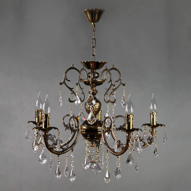 Подвесная люстра AMBIENTE by BRIZZI 8888/5 PB Leaf Crystal