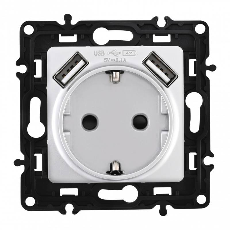 Розетка Arte Milano 217.47-1.silver