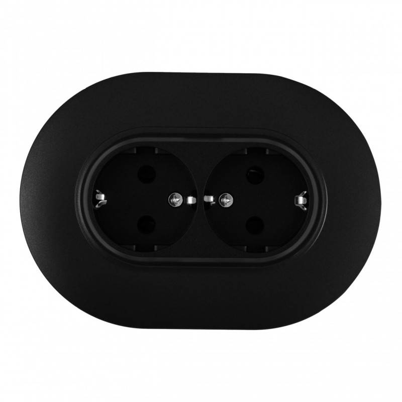 Розетка Arte Milano SET08-double-40-2 black