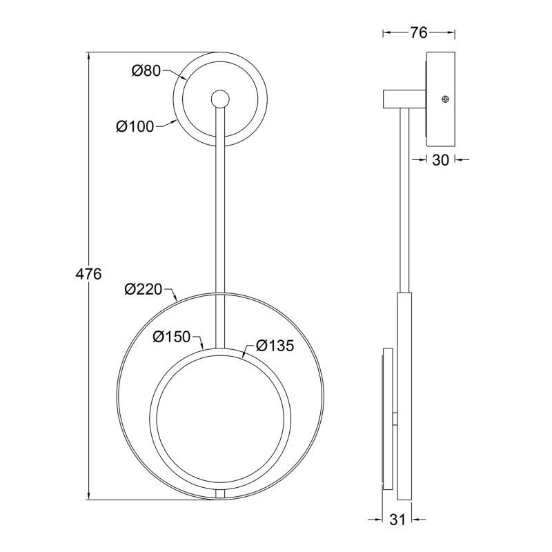 Бра Escada 10206/SG LED Black/Gold