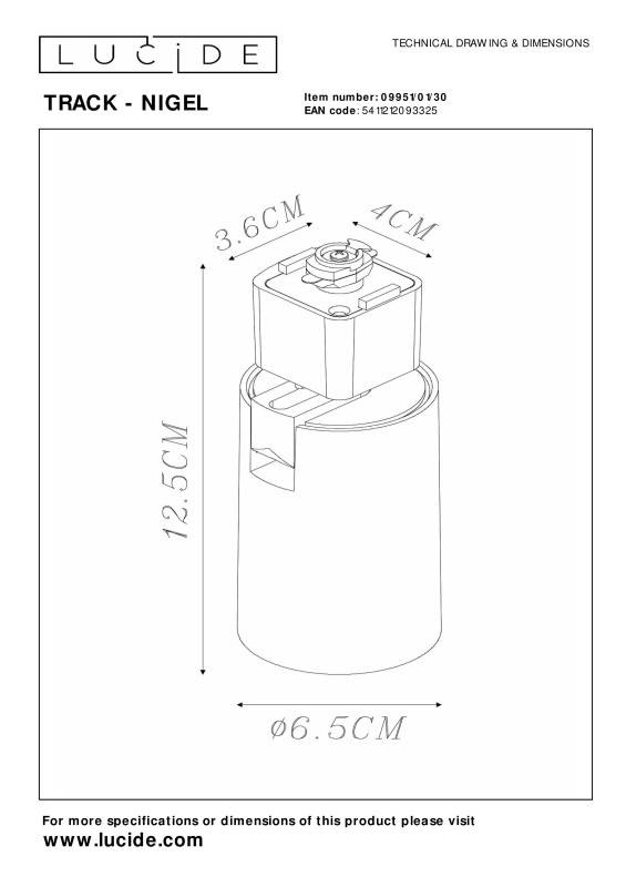 Светильник на шине LUCIDE 09951/01/30