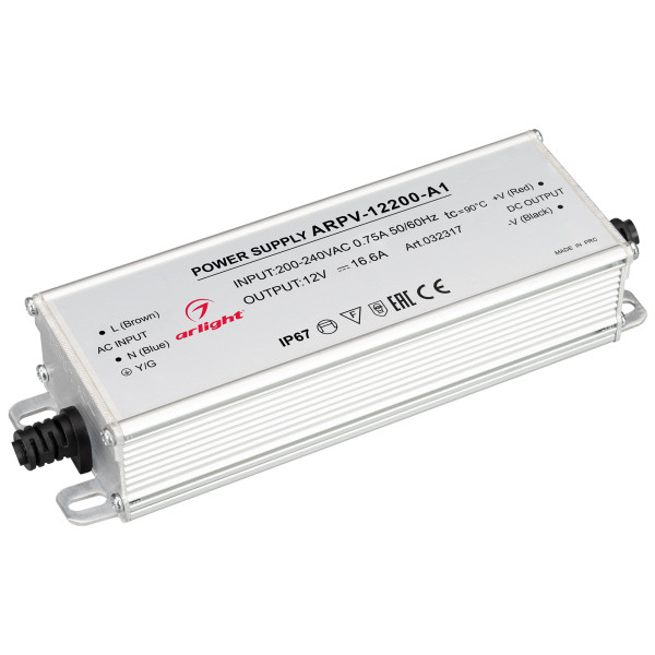 Блок питания Arlight ARPV 200W, 12V, IP67, Металл ARPV-12200-A1
