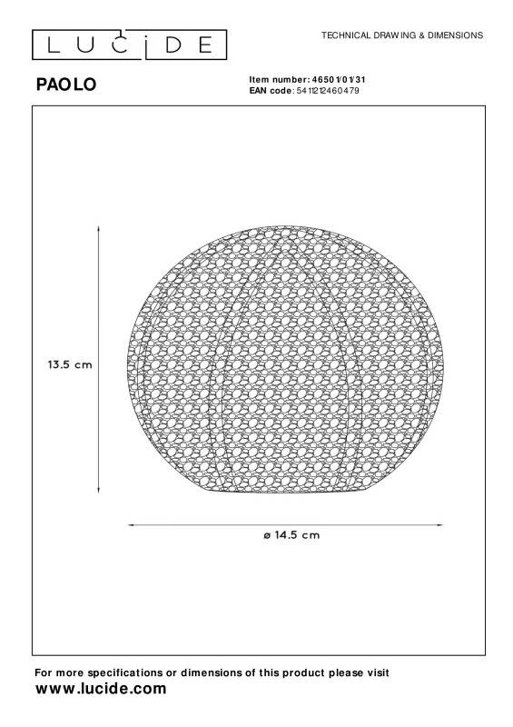 Настольная лампа LUCIDE 46501/01/31