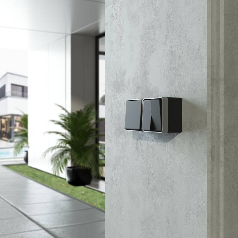 Выключатель Werkel W5020234 черный с серебром